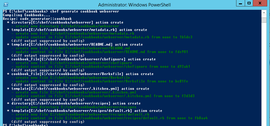 chef generate cookbook webserver