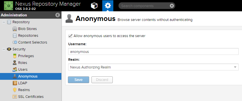 Nexus Allow Anonymous Access